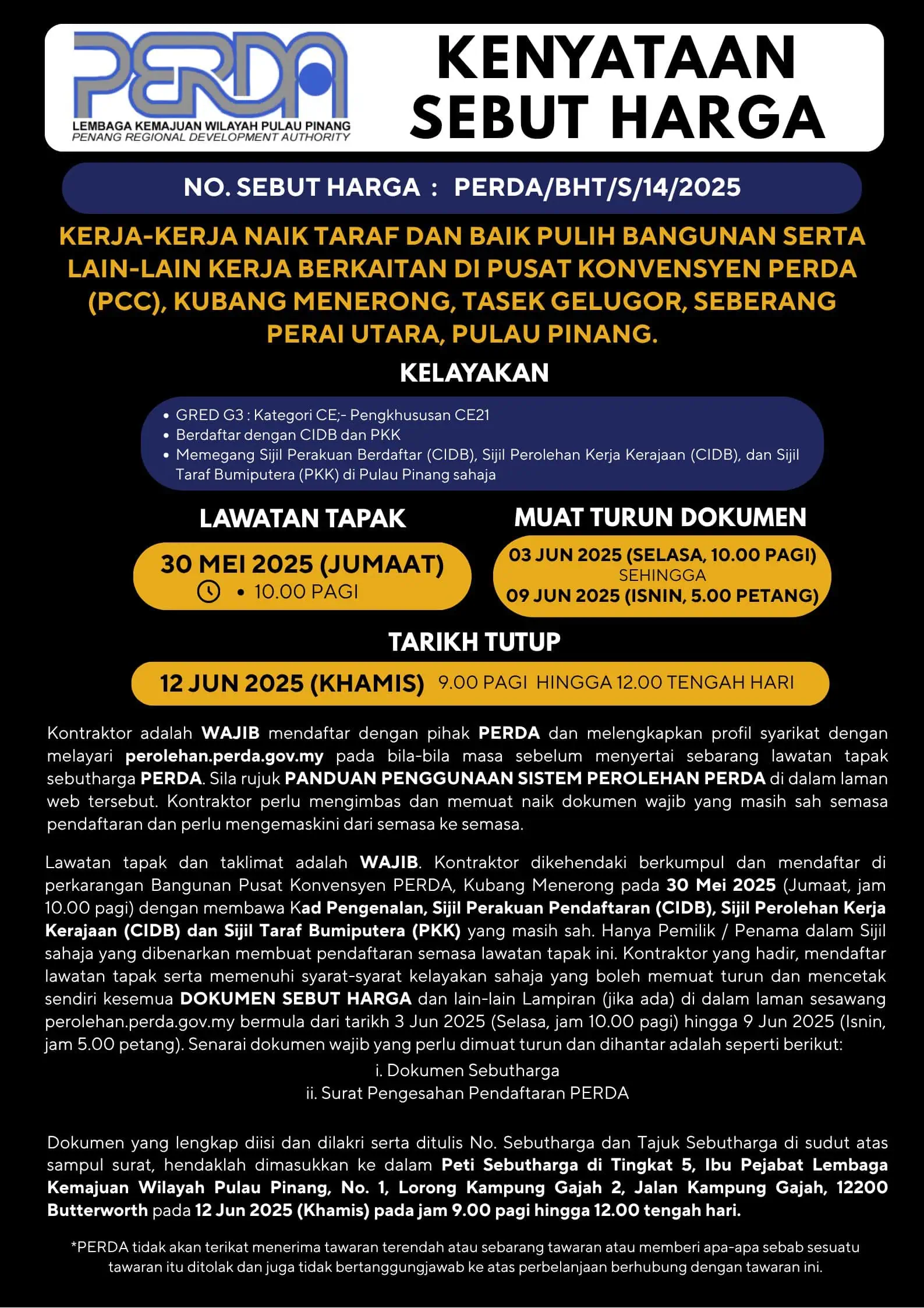 KENYATAAN SEBUT HARGA